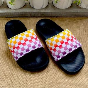 Vans Girls Slippers Size 3 Multicolored Checkers Boxes